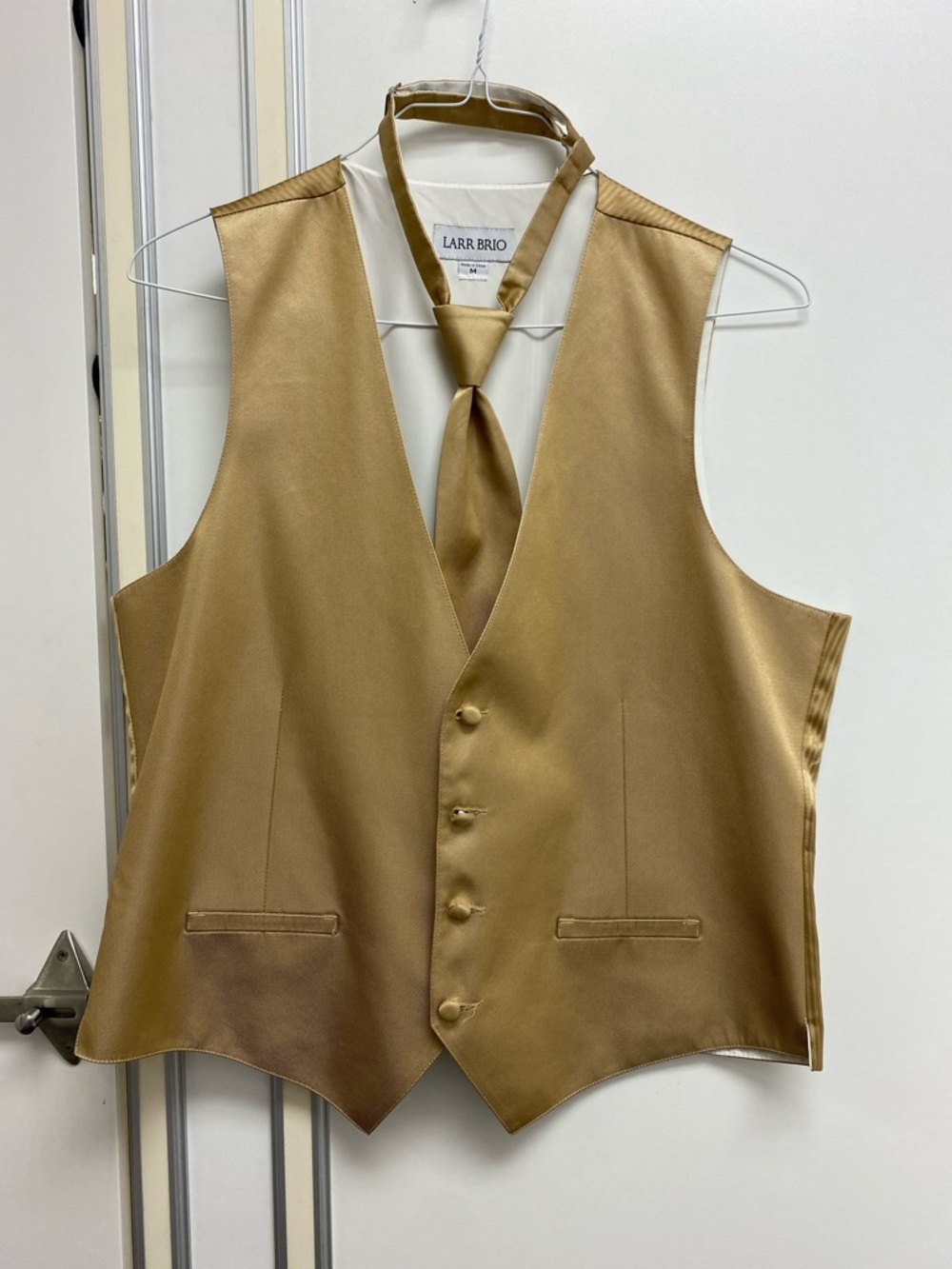 Men's Gold Vest with Tie